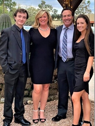 Shelley Capps with her husband and their children.